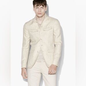 John Varvatos Linen Blend Button Front Jacket Size EU 52 USA 42 BNWT